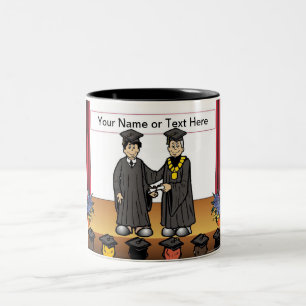 Tasse 2 Couleurs Graduation personnalisée - Dessin masculin
