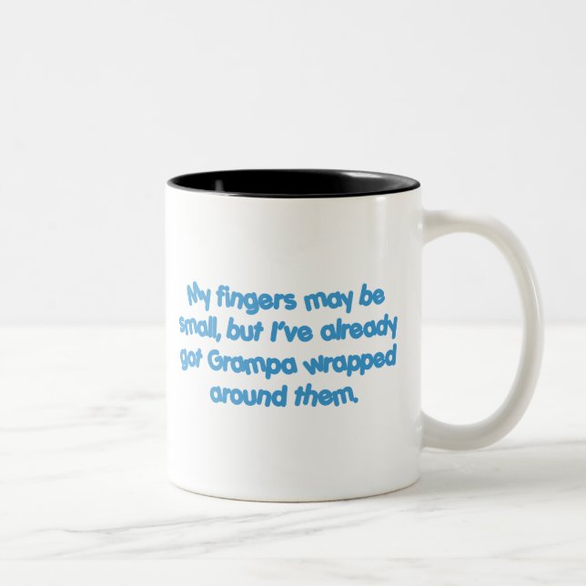 Tasse 2 Couleurs Grampa enveloppé (bleu) (Droit)