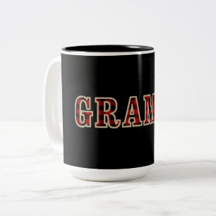 Tasse 2 Couleurs GRAMPS Carrés Vichy Rouge Noir Buffalo Rustique