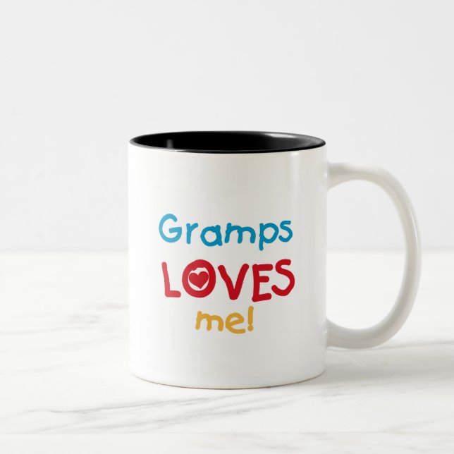 Tasse 2 Couleurs Gramps m'aime T-shirts et cadeaux (Droit)