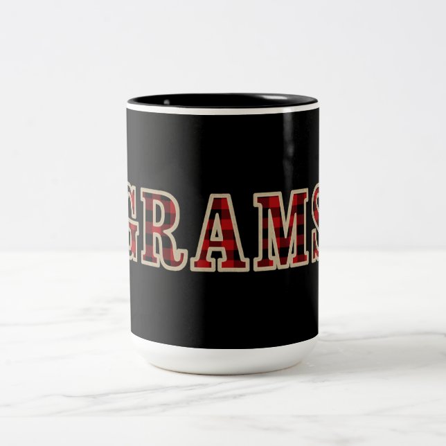 Tasse 2 Couleurs GRAMS Carré de Vérification Rouge Noir Buffle Rust (Centre)