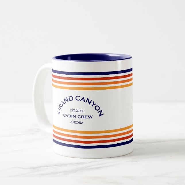 Tasse 2 Couleurs Grand Canyon Cabine Club Custom Crest Park Stripe (Devant gauche)