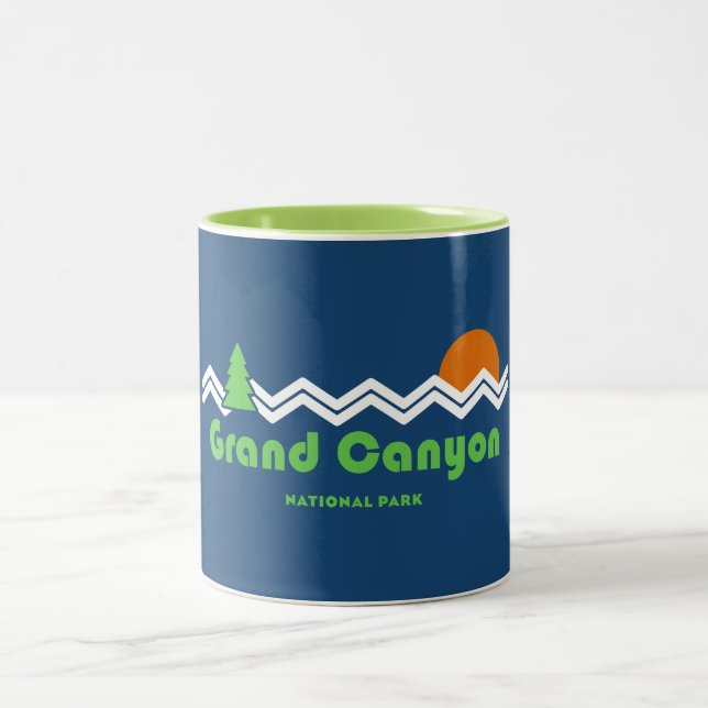 Tasse 2 Couleurs Grand Canyon National Park Retro (Centre)