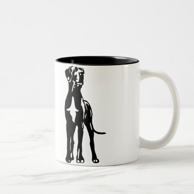 Tasse 2 Couleurs Grand Danois Buddys (Droit)
