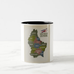 Tasse 2 Couleurs Grand-duché de Luxembourg carte