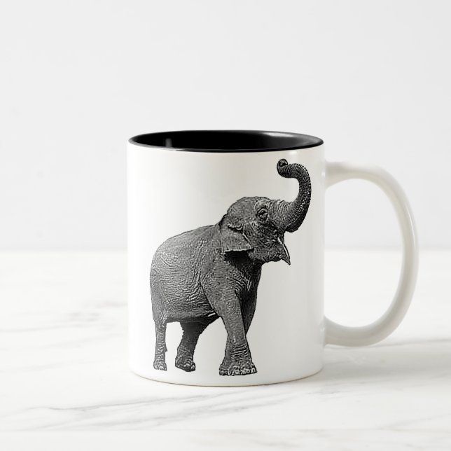 TASSE 2 COULEURS GRAND ÉLÉPHANT ASIATIQUE - ÉLÉPHANT D'ASIE (Droit)