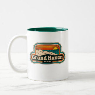Tasse 2 Couleurs Grand Haven les années 70 Retro Michigan Vintage