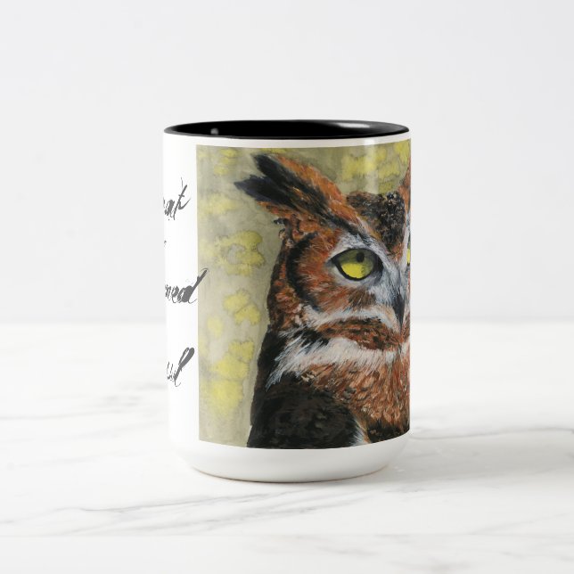 Tasse 2 Couleurs Grand hibou à cornes (Centre)