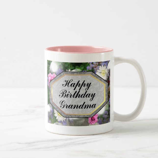 Tasse 2 Couleurs Grand-maman de joyeux anniversaire (Droit)