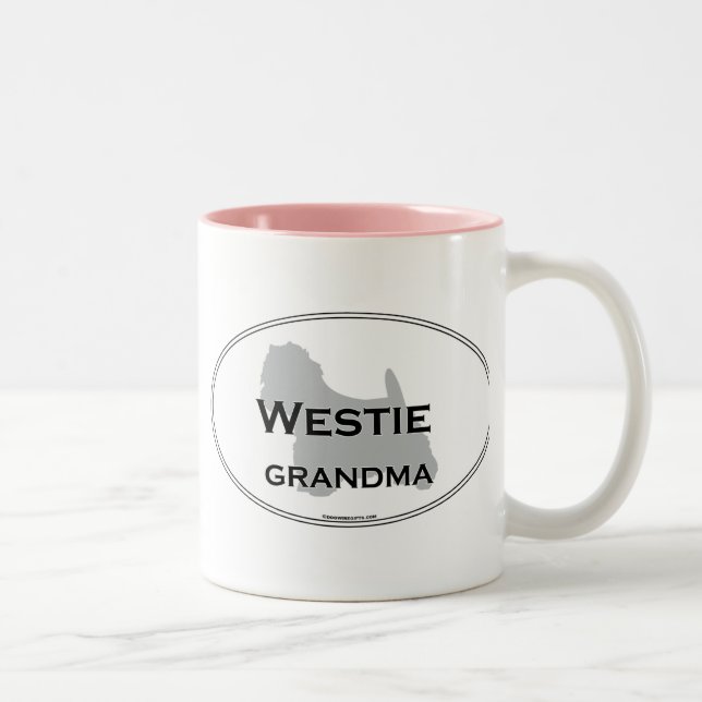 Tasse 2 Couleurs Grand-maman de Westie (Droit)