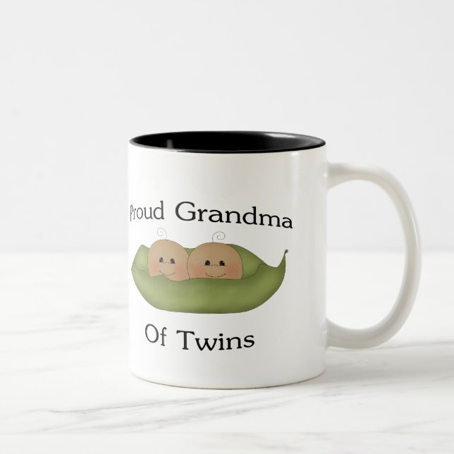 Tasse 2 Couleurs Grand-maman fière des jumeaux (Droit)