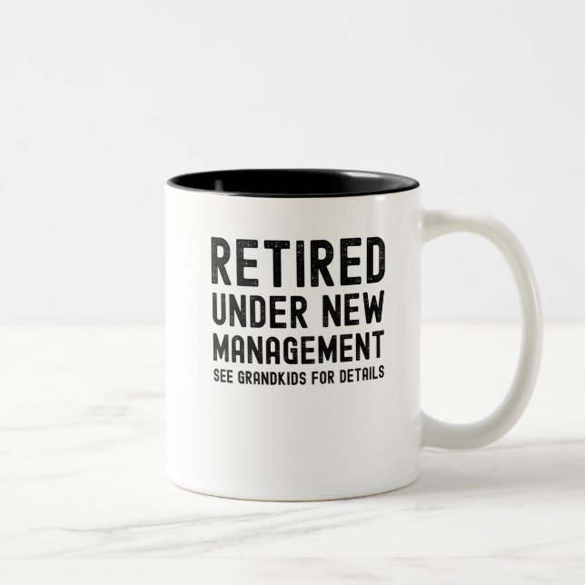 Tasse 2 Couleurs grand-mère grand-père retraite pères jour de mère (Droit)