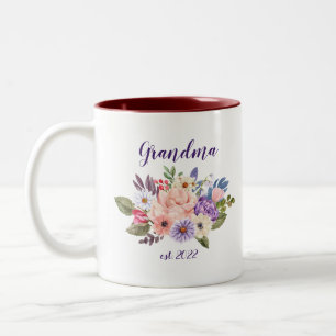 Tasse 2 Couleurs Grand-mère PERSONNALISABLE Date - Première Grand-m