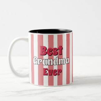 Tasse 2 Couleurs Grand-mère personnalisée rayures noires et blanche