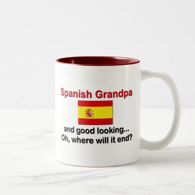 Tasse 2 Couleurs Grand-papa espagnol beau (Droit)