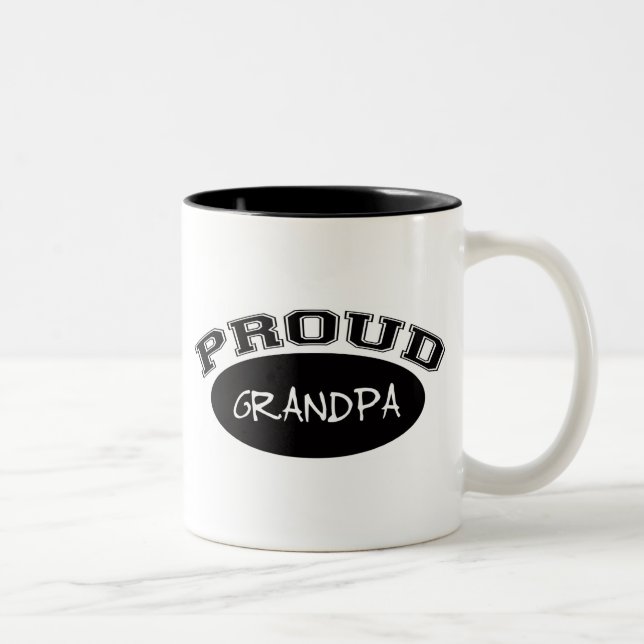 Tasse 2 Couleurs Grand-papa fier (noir) (Droit)