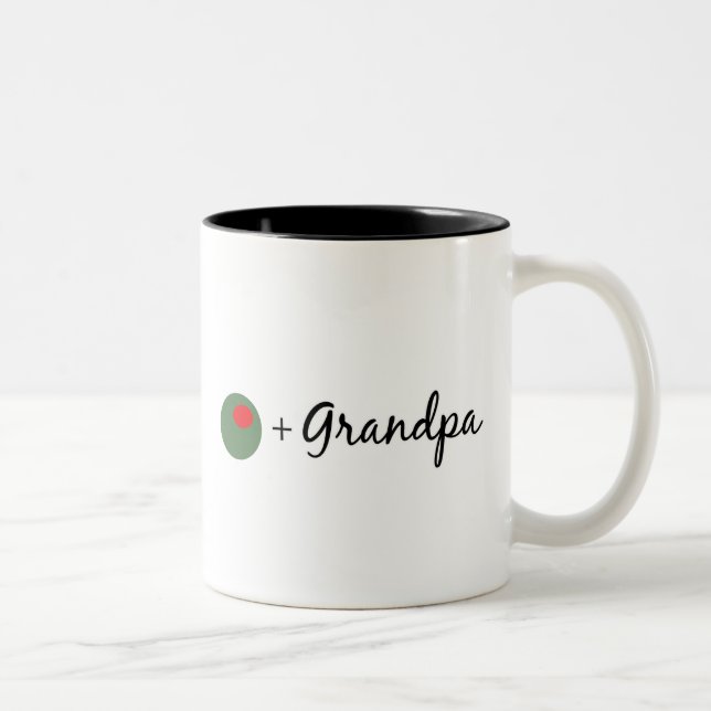 Tasse 2 Couleurs Grand-papa olive (Droit)