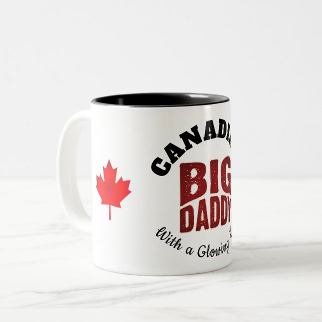 Tasse 2 Couleurs GRAND PÈRE - Canadien avec un cœur qui brille (Devant gauche)