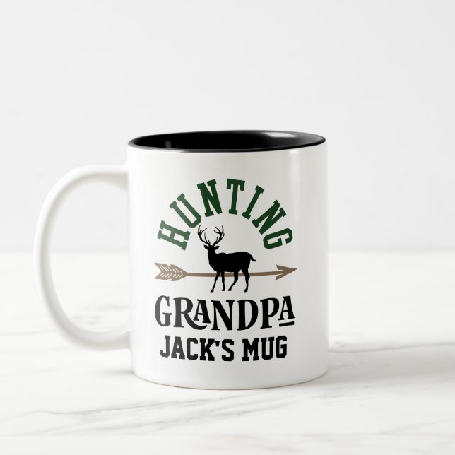 Tasse 2 Couleurs Grand-père Chasse à la boue Cadeau personnalisé au (Gauche)