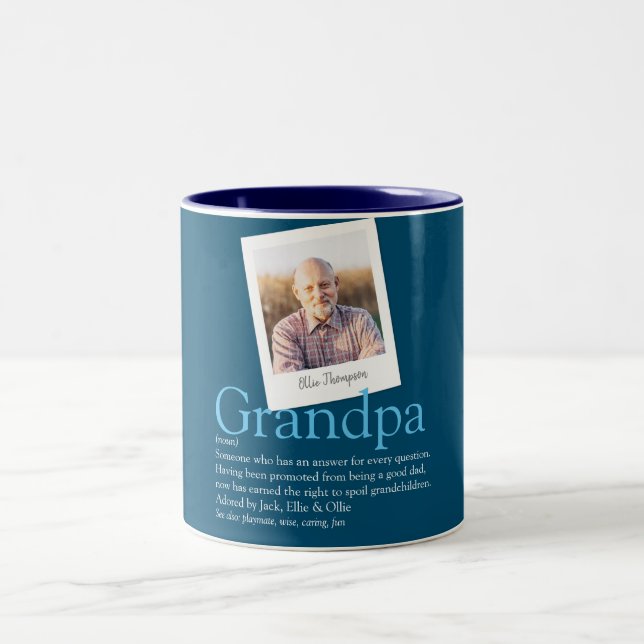 Tasse 2 Couleurs Grand-père Grand-Papa Définition Photo Bleu (Centre)
