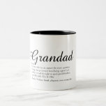 Tasse 2 Couleurs Grand-père, grand-père, papa, script de définition<br><div class="desc">Personnalisez votre grand-père,  grand-père,  papa ou pops pour créer un cadeau unique. Une façon parfaite de lui montrer à quel point il est extraordinaire chaque jour. Conçu par Thisnotme©</div>