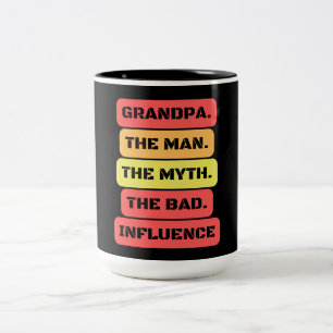 Tasse 2 Couleurs grand-père l'homme le mythe la mauvaise influence