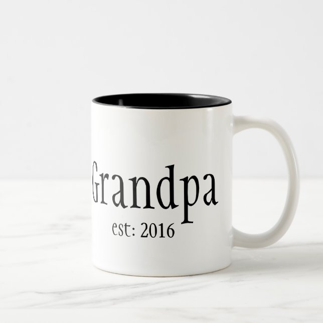 Tasse 2 Couleurs Grand-père personnalisable année établie (Droit)