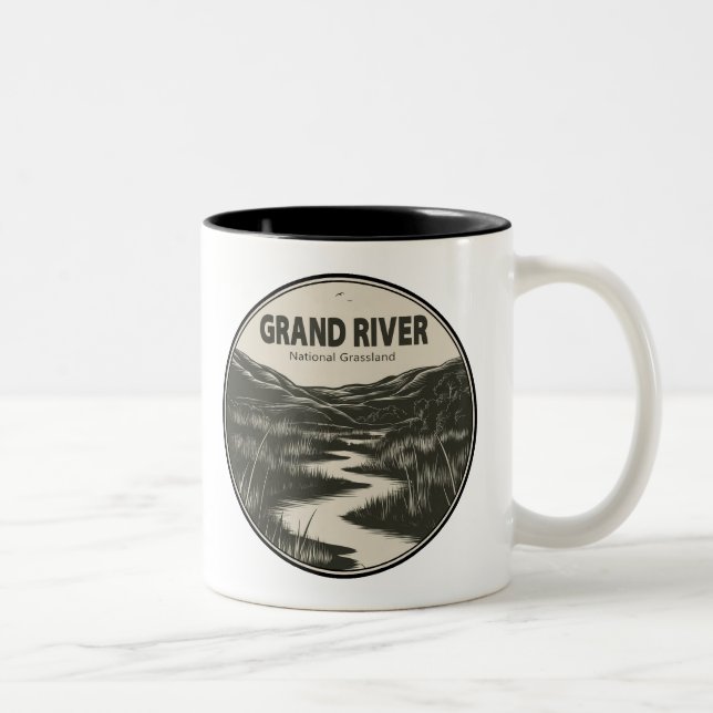Tasse 2 Couleurs Grand River National Grassland Stream (Droit)