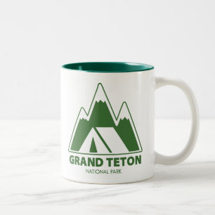 Tasse 2 Couleurs Grand Teton National Park Mountains Camping