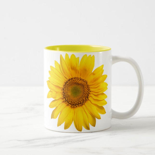 Tasse 2 Couleurs grand tournesol jaune (Droit)
