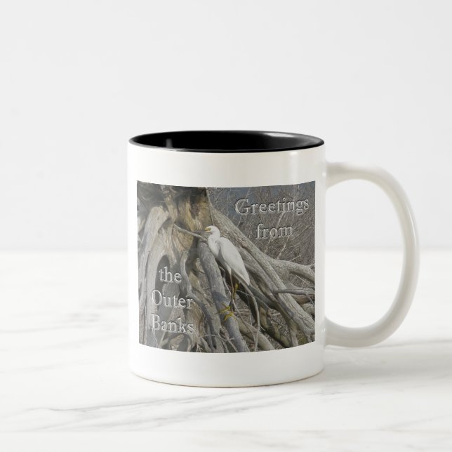 Tasse 2 Couleurs Grande aigrette (Ardea alba) OBX Banques extérieur (Droit)