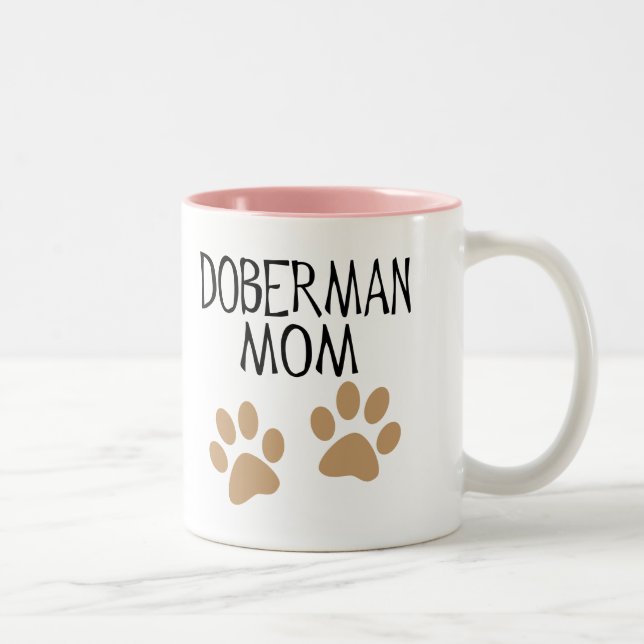 Tasse 2 Couleurs Grande maman de dobermann de pattes (Droit)