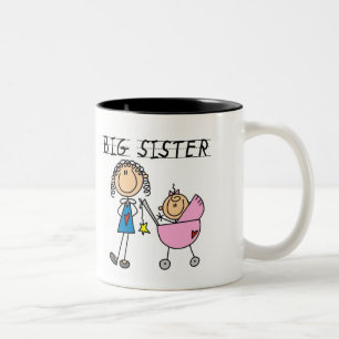 Tasse 2 Couleurs Grande Sœur avec Tshirts Petite Soeur