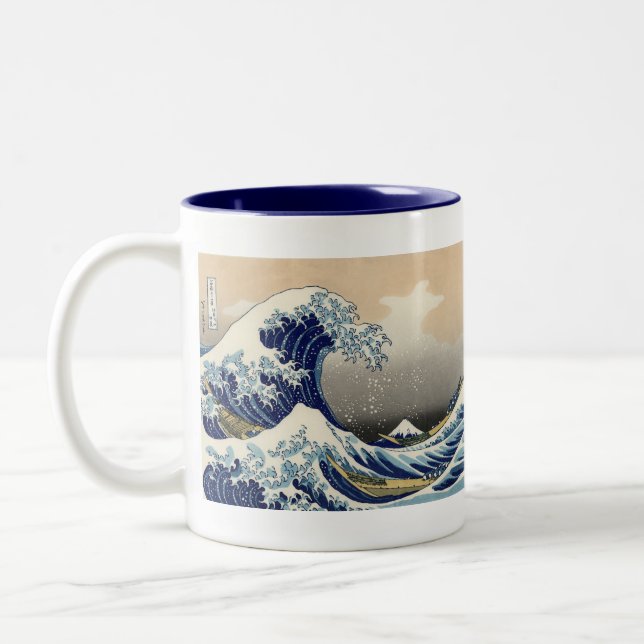 Tasse 2 Couleurs Grande vague Kanagawa peinture japonaise (Gauche)
