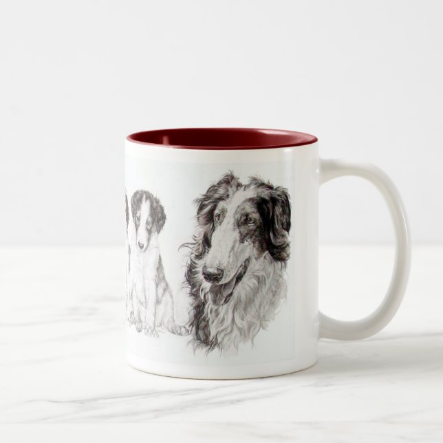 Tasse 2 Couleurs Grandir à Borzoi (Droit)