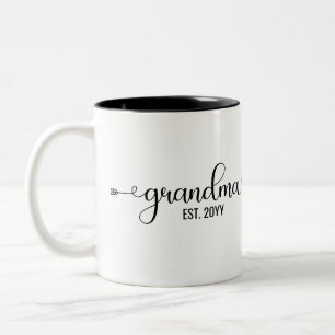 Tasse 2 Couleurs Grandma établie, Grand-mère cadeau personnalisé