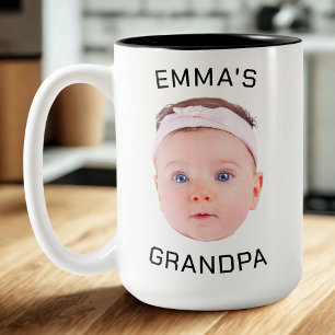 Tasse 2 Couleurs Grandpa Boug cadeau, Personnalisé Visage bébé, Cad