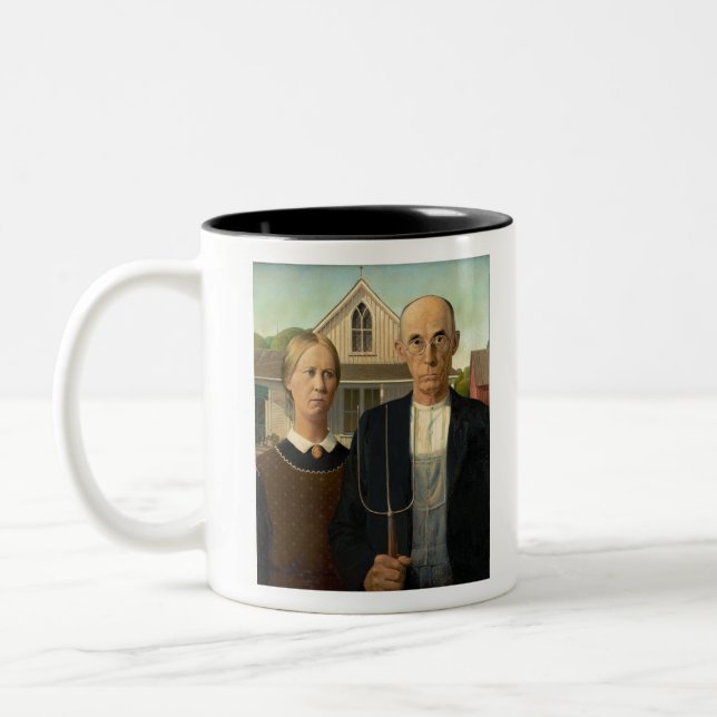 Tasse 2 Couleurs Grant Wood American gothique (Gauche)
