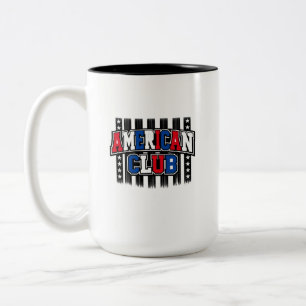 Tasse 2 Couleurs Graphique de style sport club américain vintage