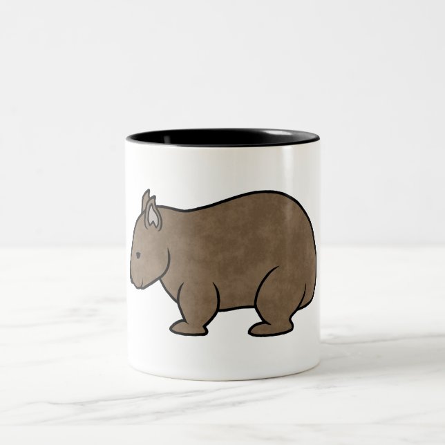 Tasse 2 Couleurs Graphique de wombat (Centre)