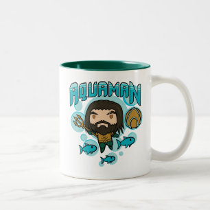 Tasse 2 Couleurs Graphique sous-marin d'Aquaman   Chibi Aquaman