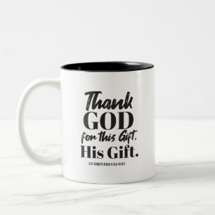 Tasse 2 Couleurs Gratitude divine - 'Dieu merci pour ce cadeau