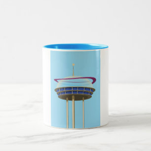 Tasse 2 Couleurs Gratte-ciel de science-fiction rétro