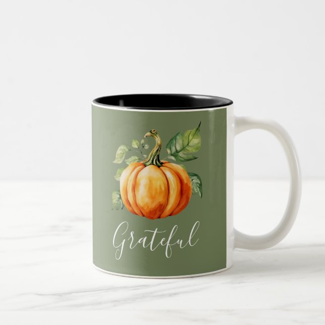 Tasse 2 Couleurs Gratuit Citrouille orange Moss Green (Droit)