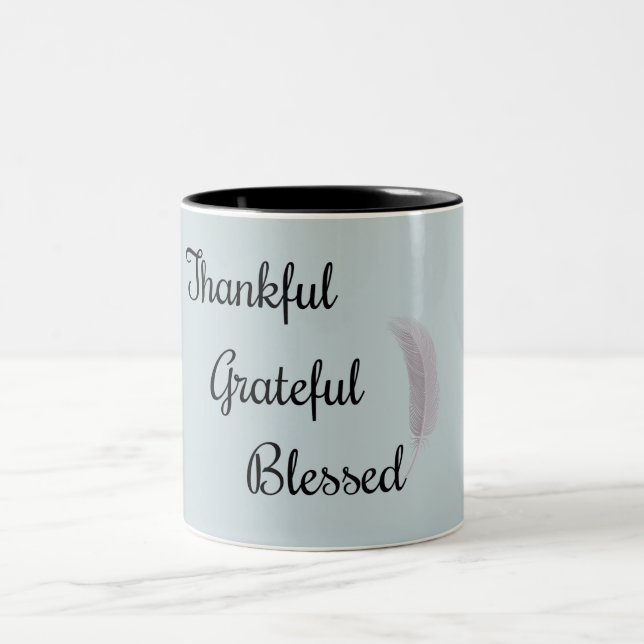 Tasse 2 Couleurs Gratuit Grateful Angel Feather Dusty Bleu (Centre)