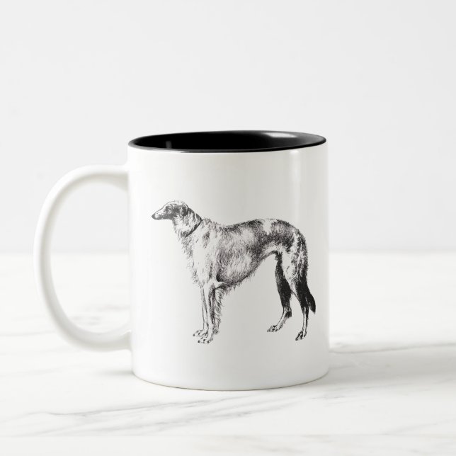 Tasse 2 Couleurs Gravure Borzoi Martynow (Gauche)