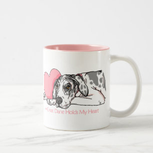 Tasse 2 Couleurs Great Dane détient Heart Harlequin UC