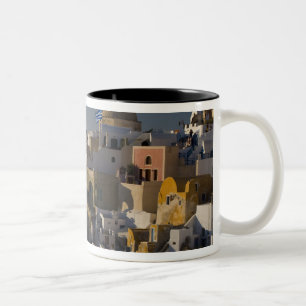 Tasse 2 Couleurs Grèce et île grecque de Santorin ville d'Oia