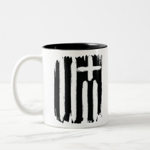 Tasse 2 Couleurs Grèce Vintage noire en détresse Grunge Grèce