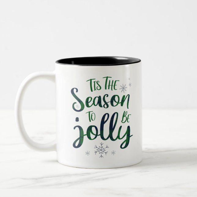 Tasse 2 Couleurs Green Blue Lumberjack Motif C'est la saison à être (Gauche)